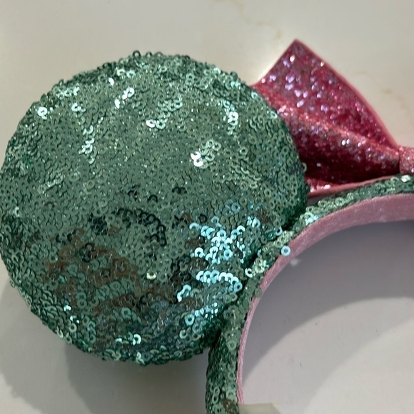 Disney Parks Pink & Mint Sequin Sugar Rush Minnie Ear Headband - Picture 5 of 7